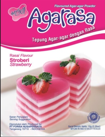 Nilai kandungan gizi Agar-agar agarasa stroberi