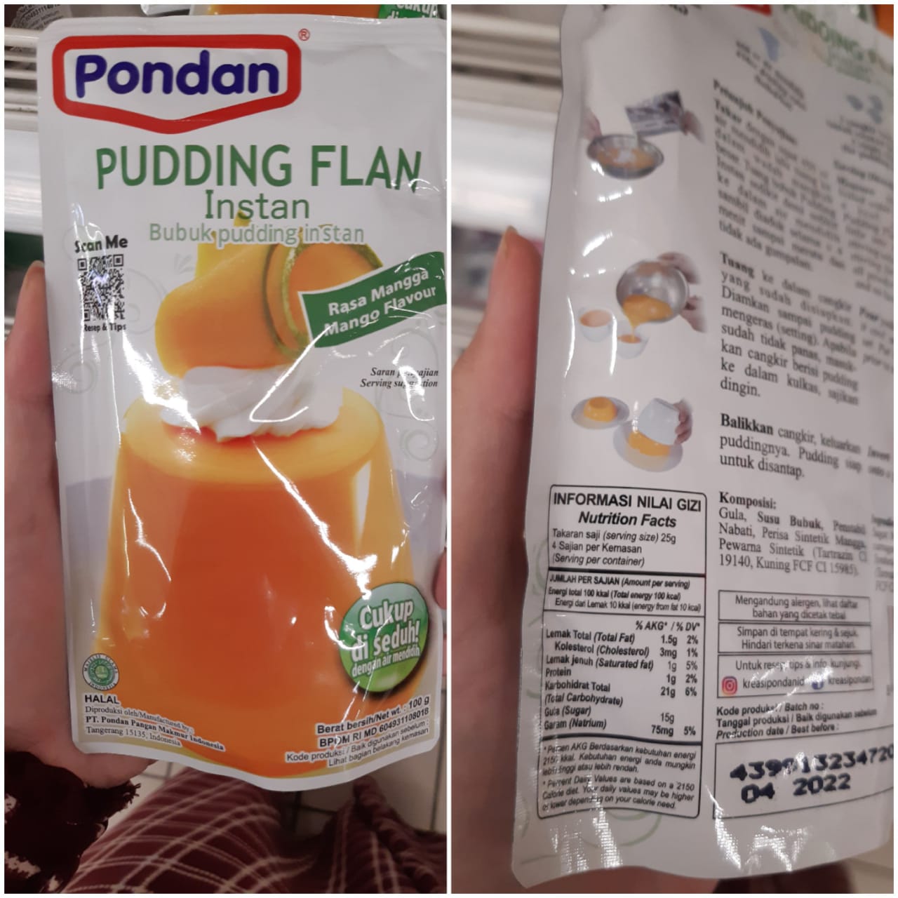 Image produk Pondan pudding flan instan rasa mangga (100 g)