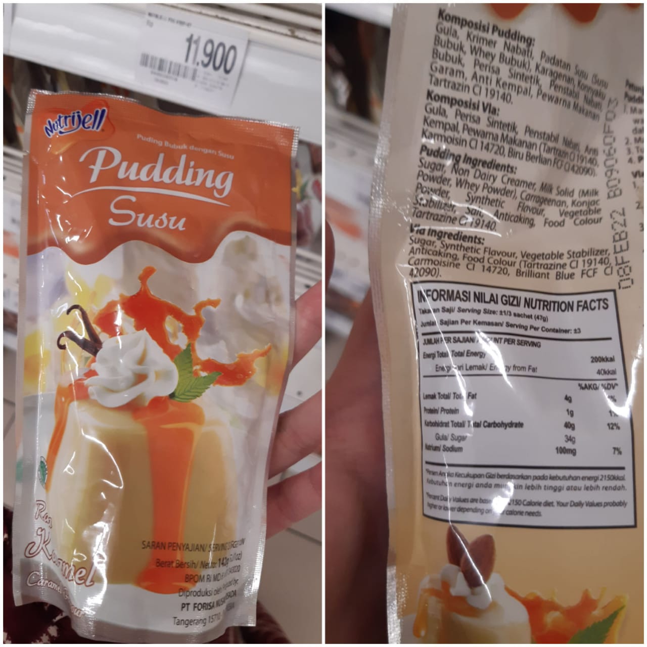 Image produk Nutrijell pudding susu rasa karamel (142 g)