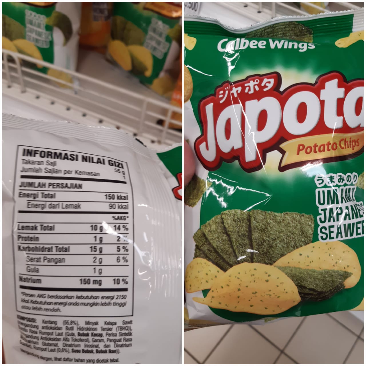 Image produk japato potato chips rasa rumput laut 