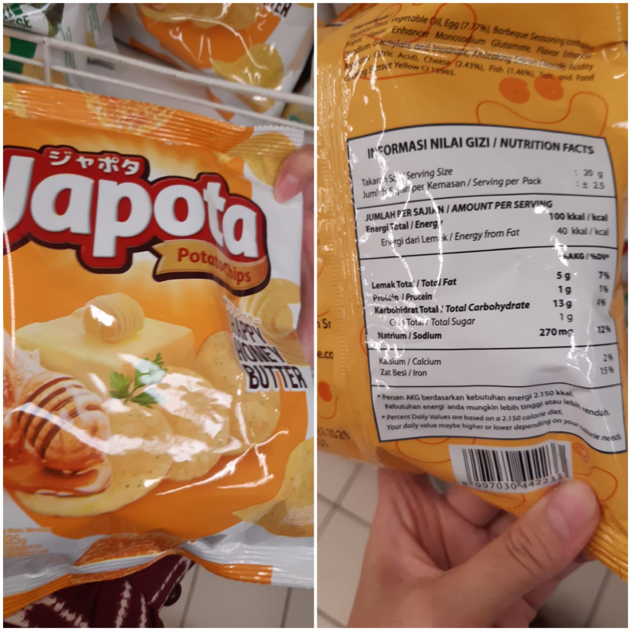 Image produk japato potato chips rasa happy honey butter 