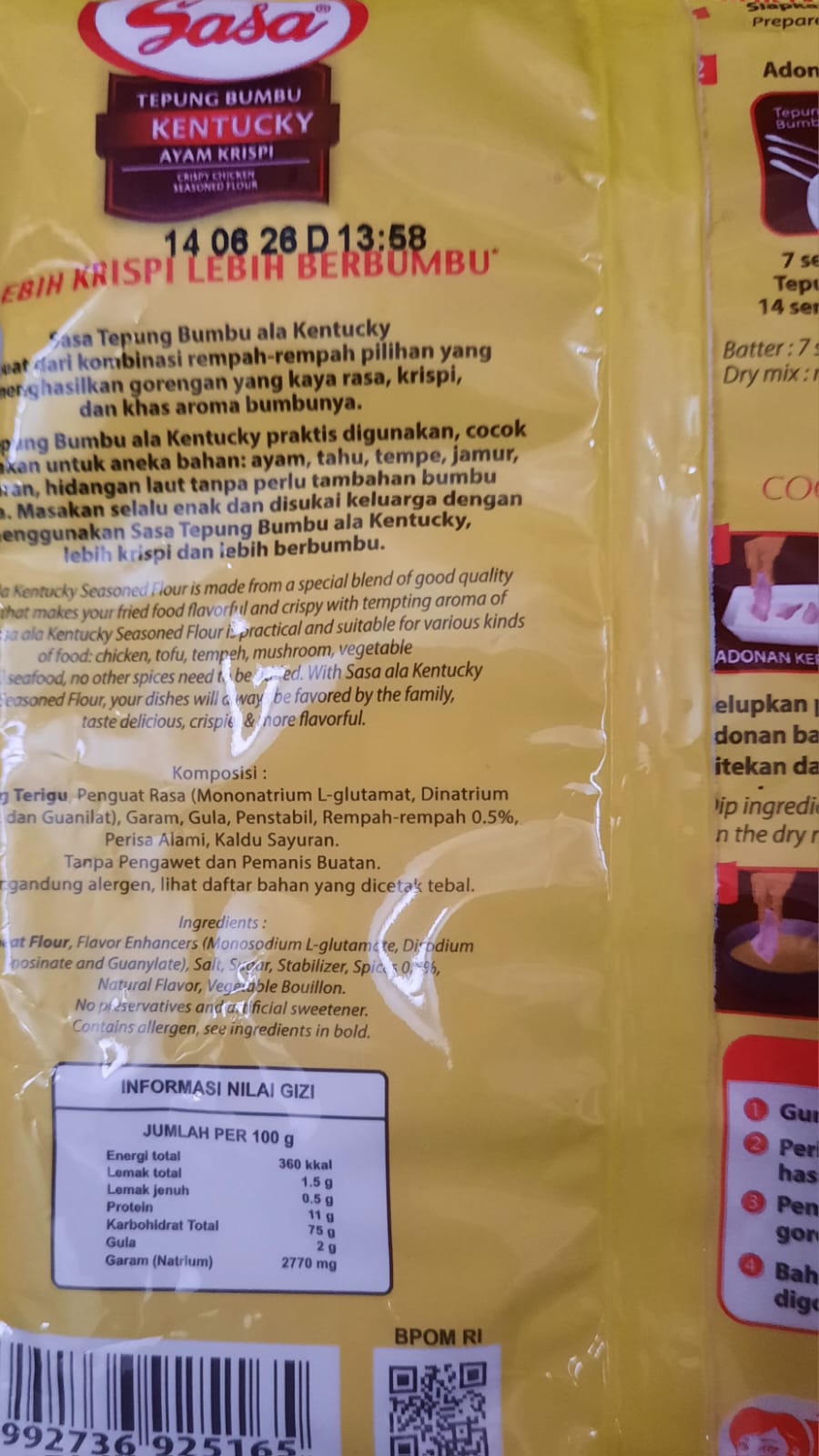 Image produk Tepung Bumbu Sasa Ala Kentucky Ayam Krispi