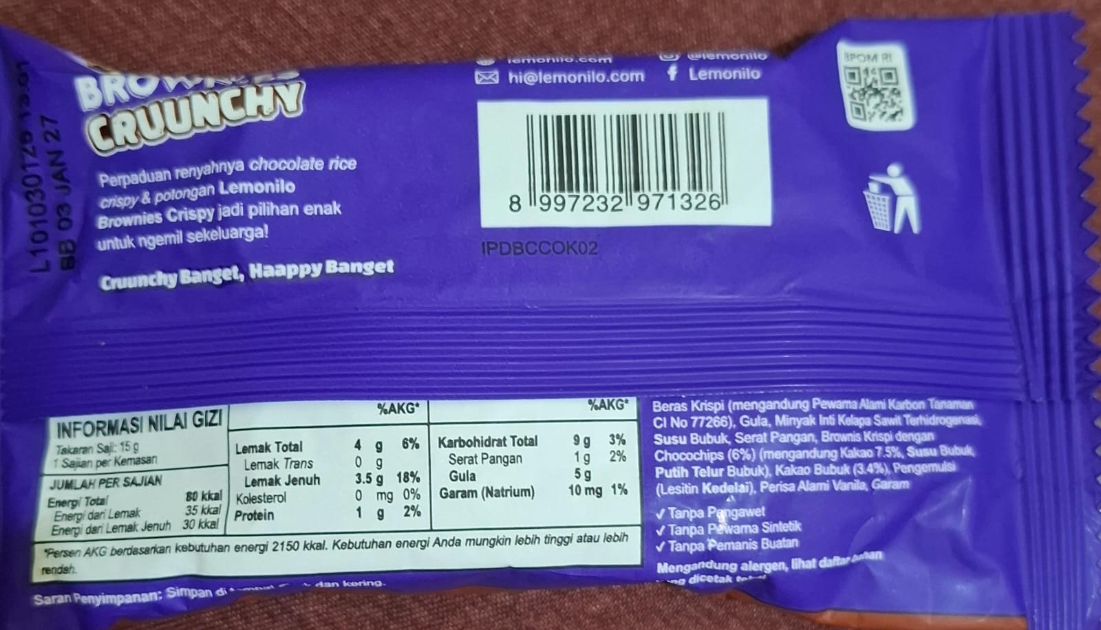 Image produk Lemonilo Brownies Cruunchy Chocolate