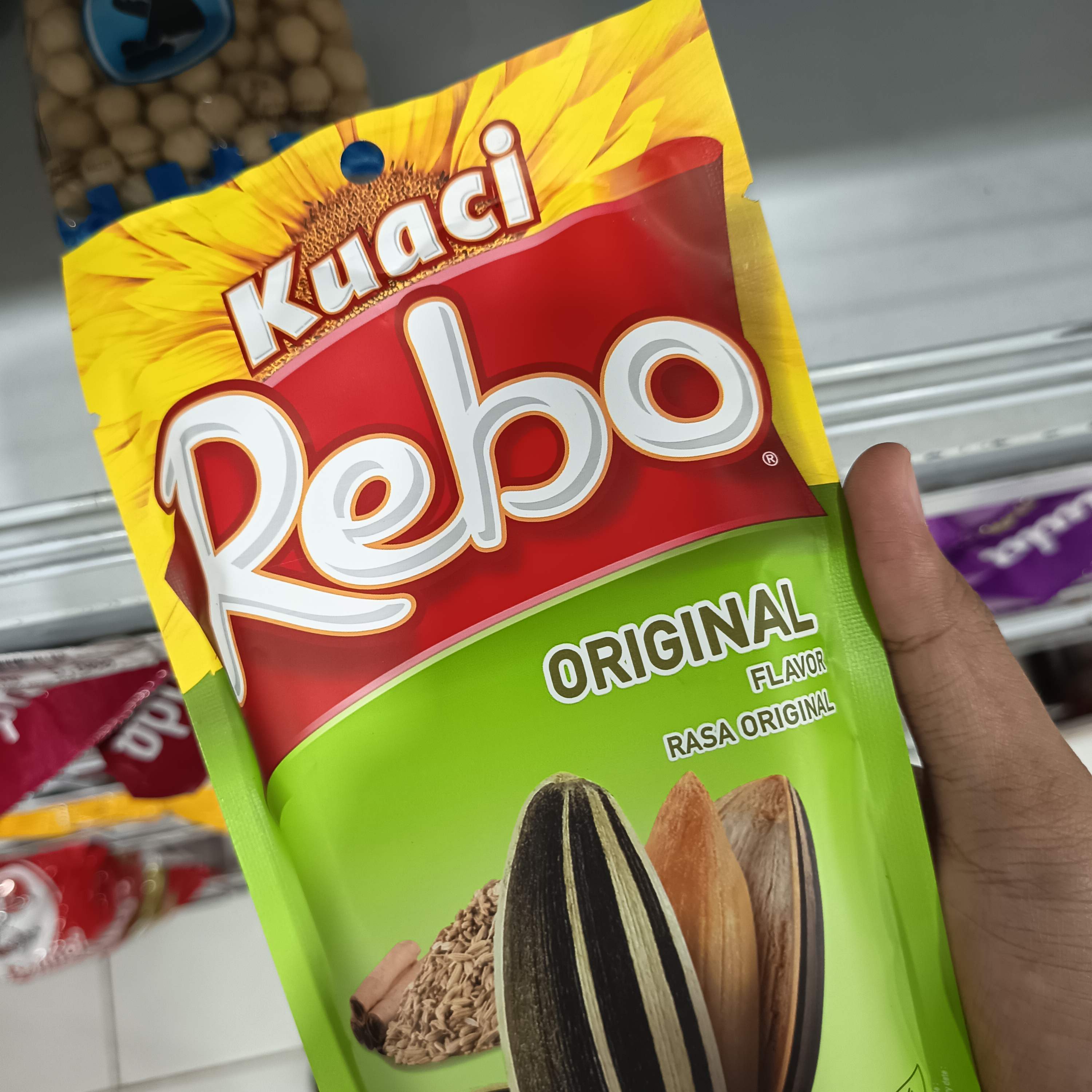 Nilai kandungan gizi Kuaci Rebo Rasa Original 140g