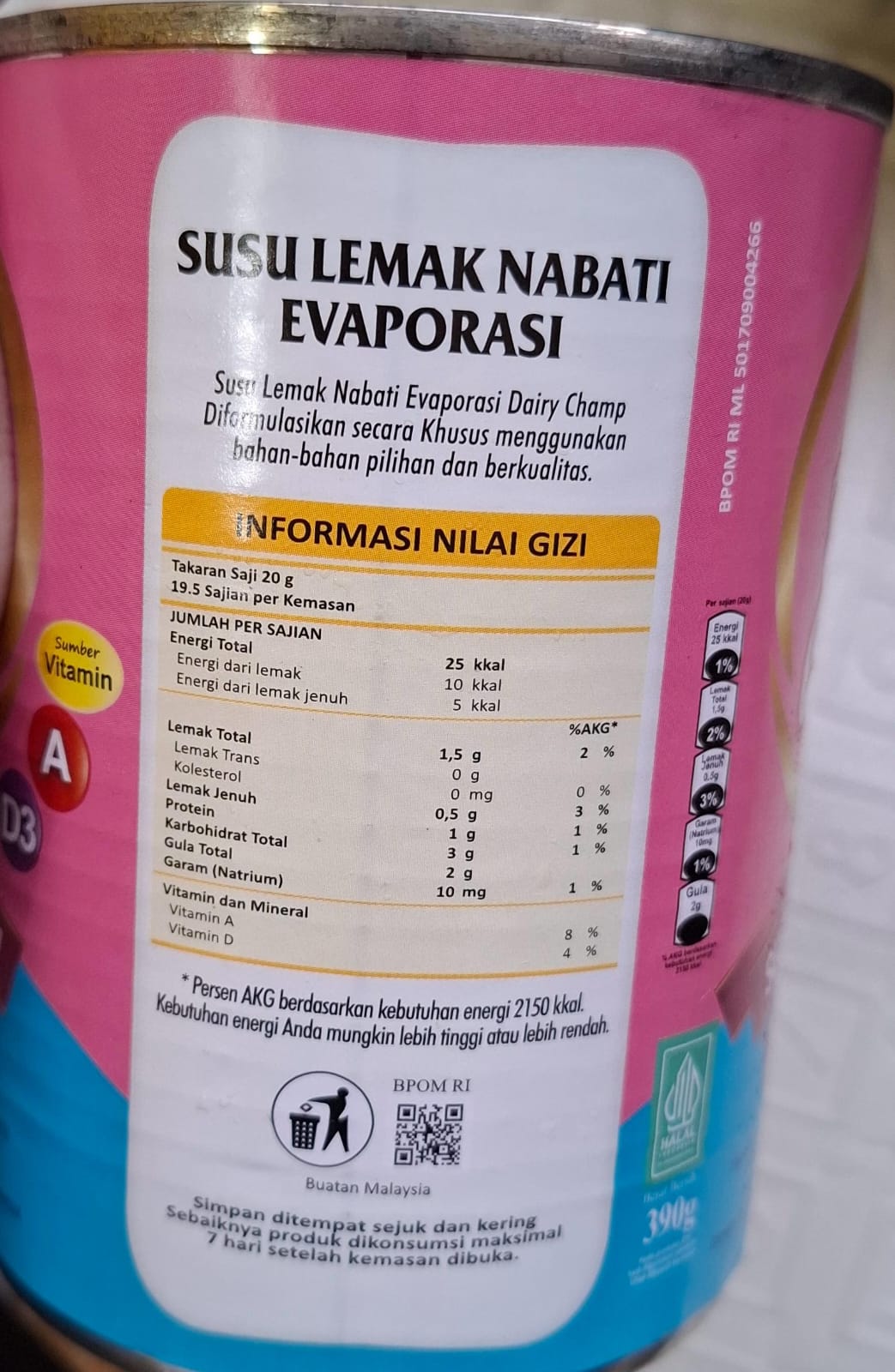 Image produk Dairy Champ Susu Lemak Nabati Evaporasi 390g