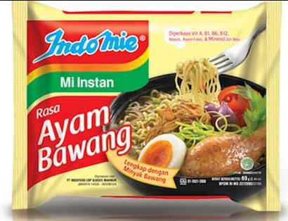 Nilai kandungan gizi Indomie rasa ayam bawang